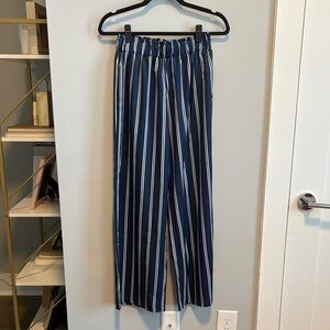 SHEIN Navy and White Striped Women's Pants